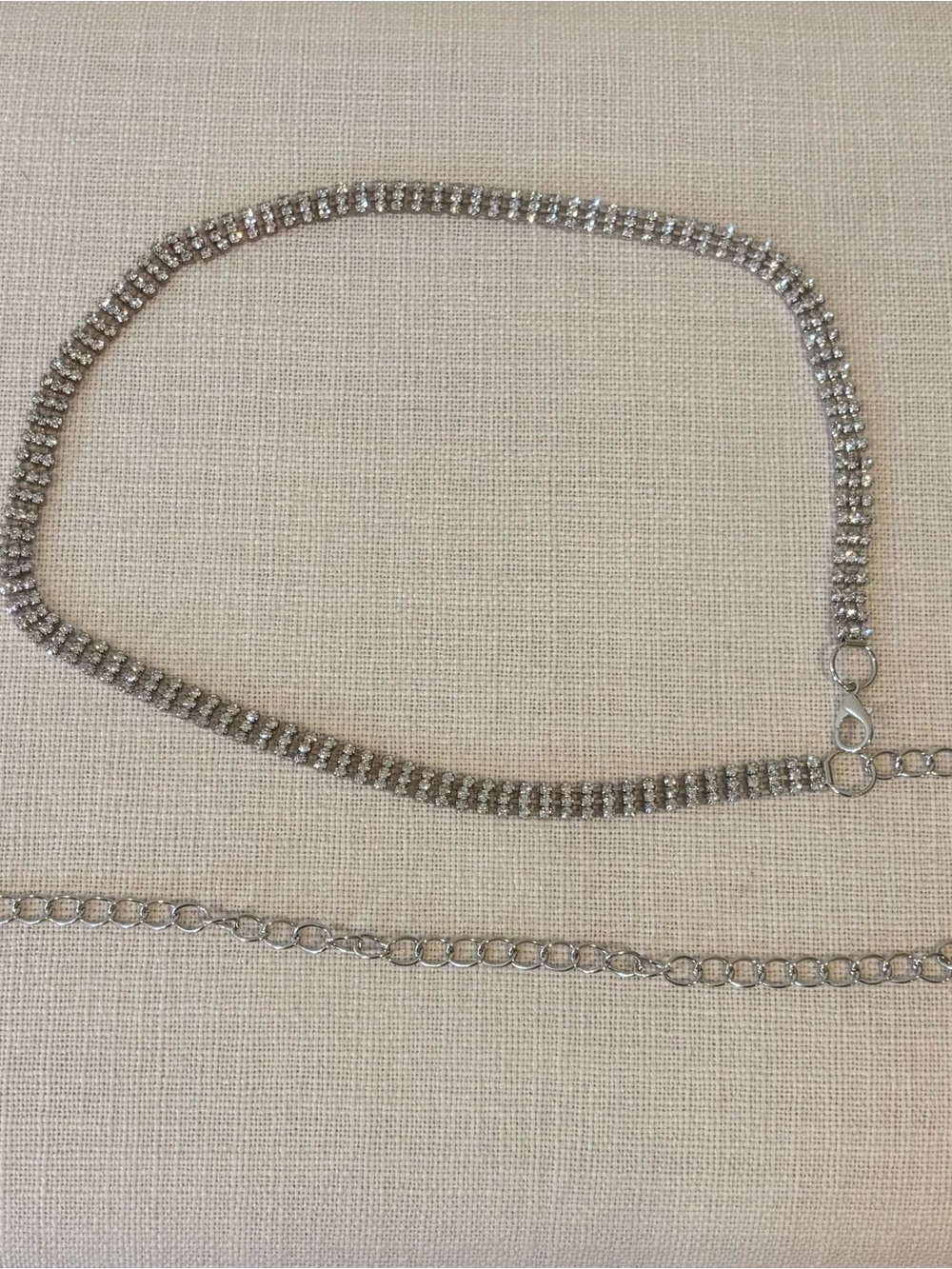 Brand new Elegant Women's Silver Chain belt with rhinstones